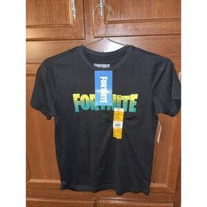 Official Fortnite Boys black T-shirt size large (10-12) NWT